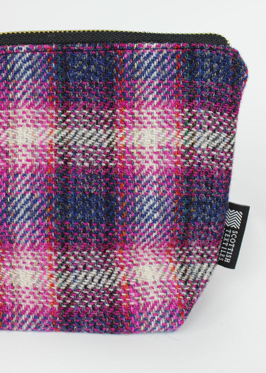 Orchid Harris Tweed Zip Bag Small