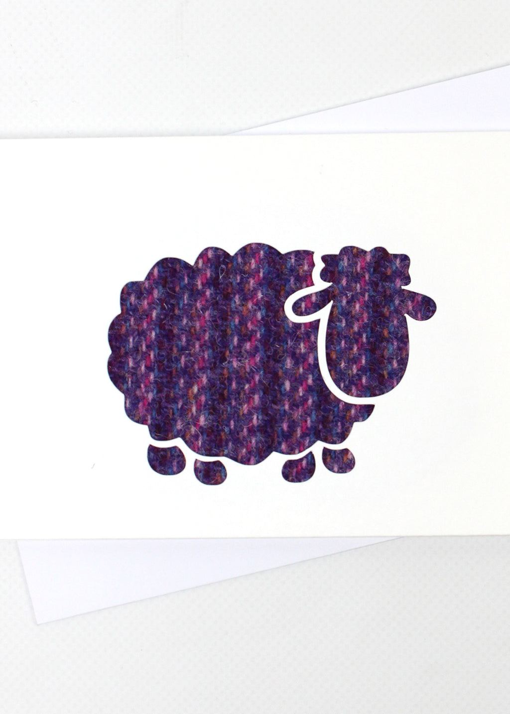 Scottish Sheep Harris Tweed Greetings Card
