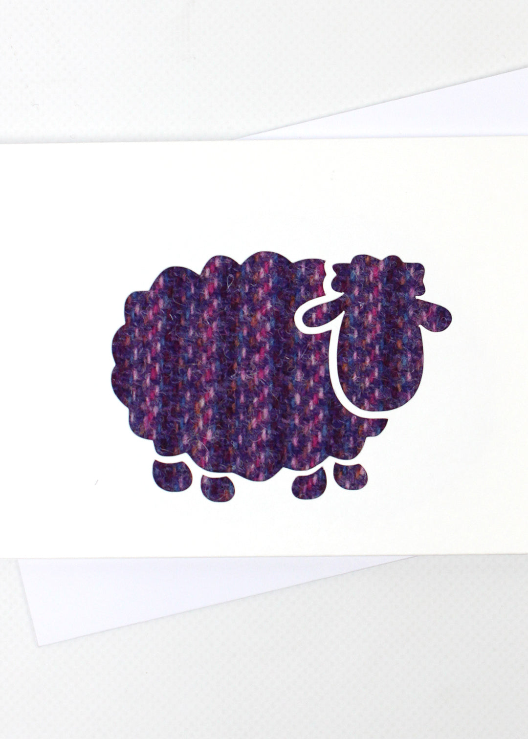 Scottish Sheep Harris Tweed Greetings Card