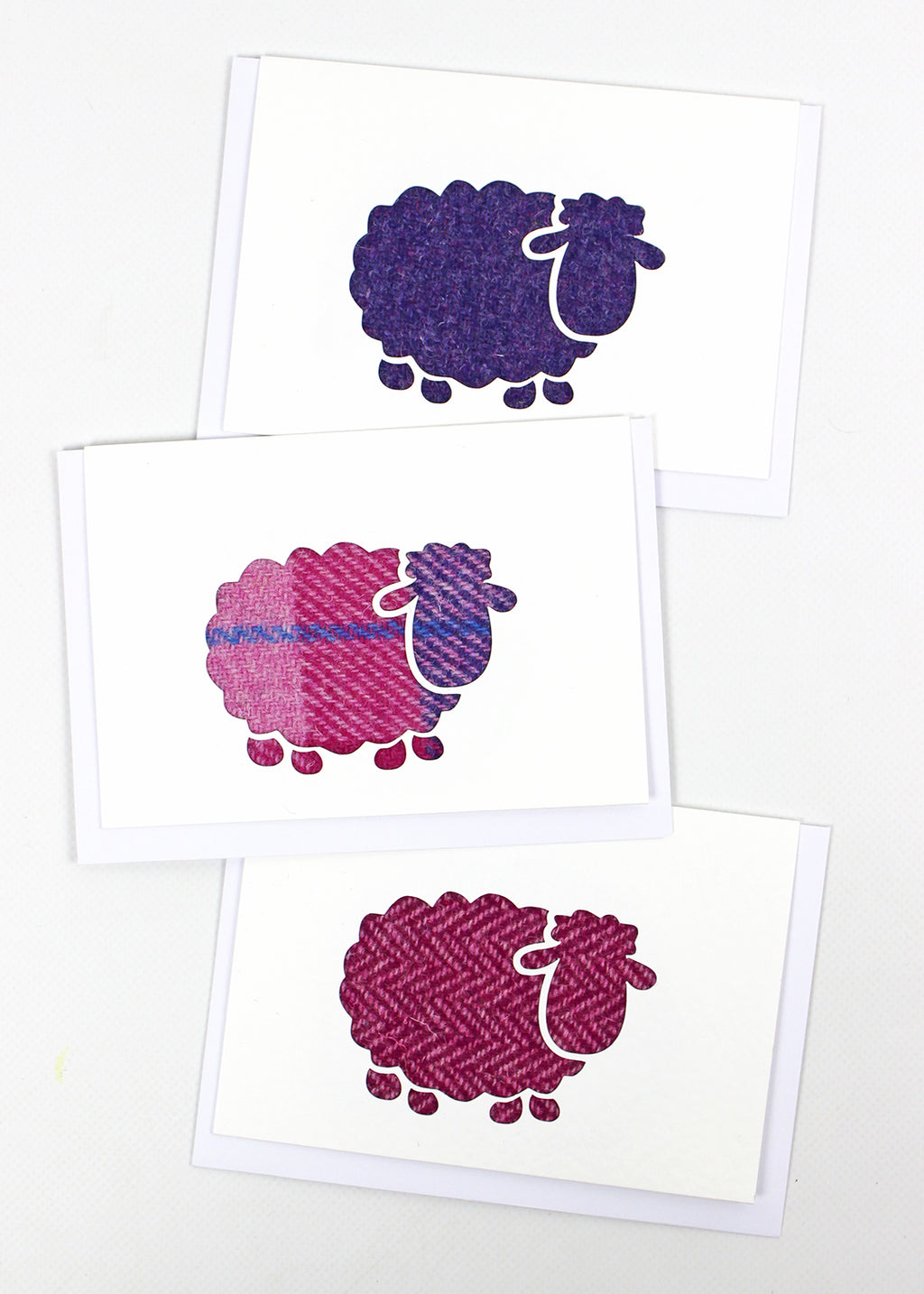 Scottish Sheep Harris Tweed Greetings Card