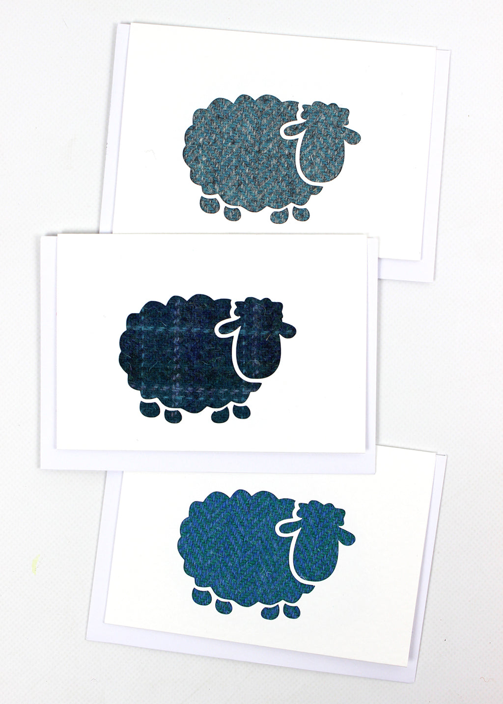 Scottish Sheep Harris Tweed Greetings Card