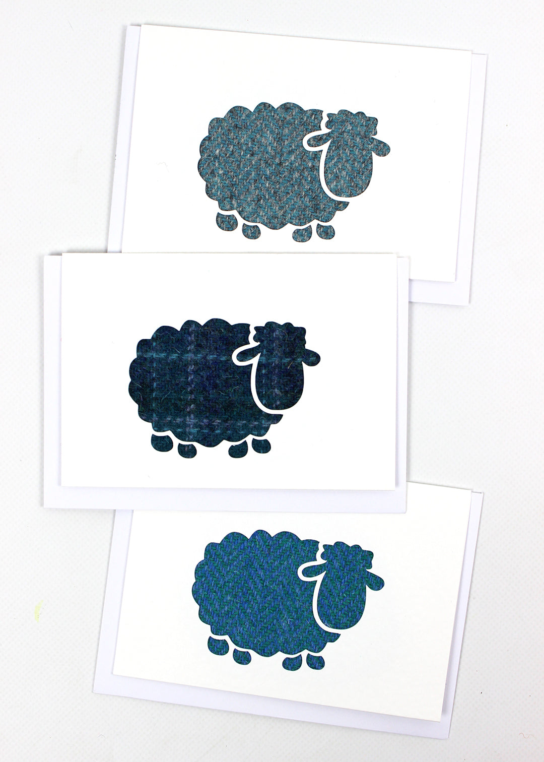 Scottish Sheep Harris Tweed Greetings Card