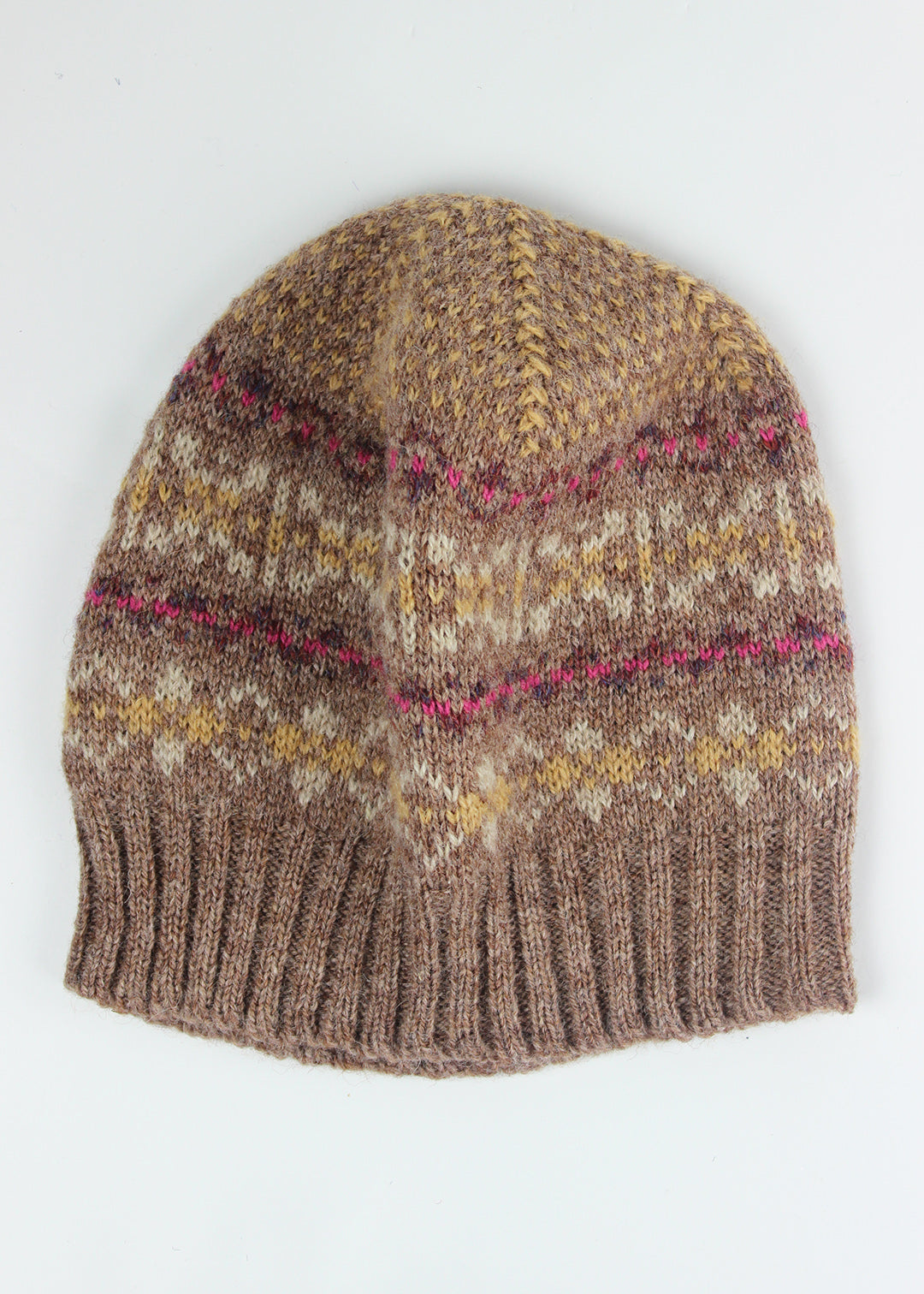 Shetland Fair Isle Hat Brown