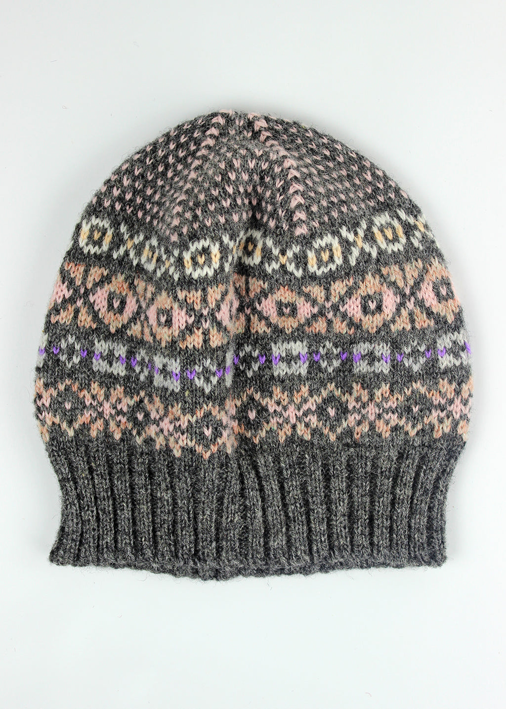 Shetland Fair Isle Hat Grey