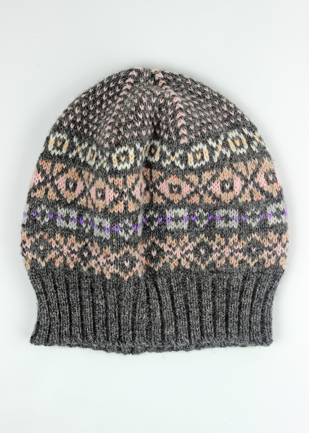 Shetland Fair Isle Hat Grey