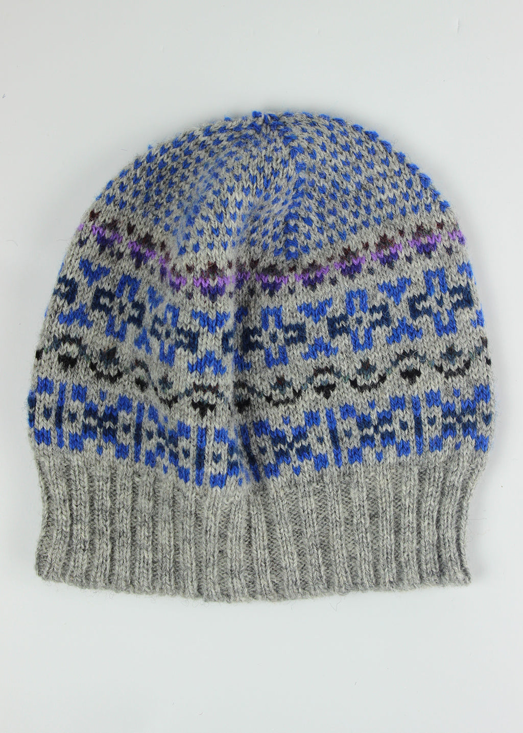Shetland Fair Isle Hat Grey