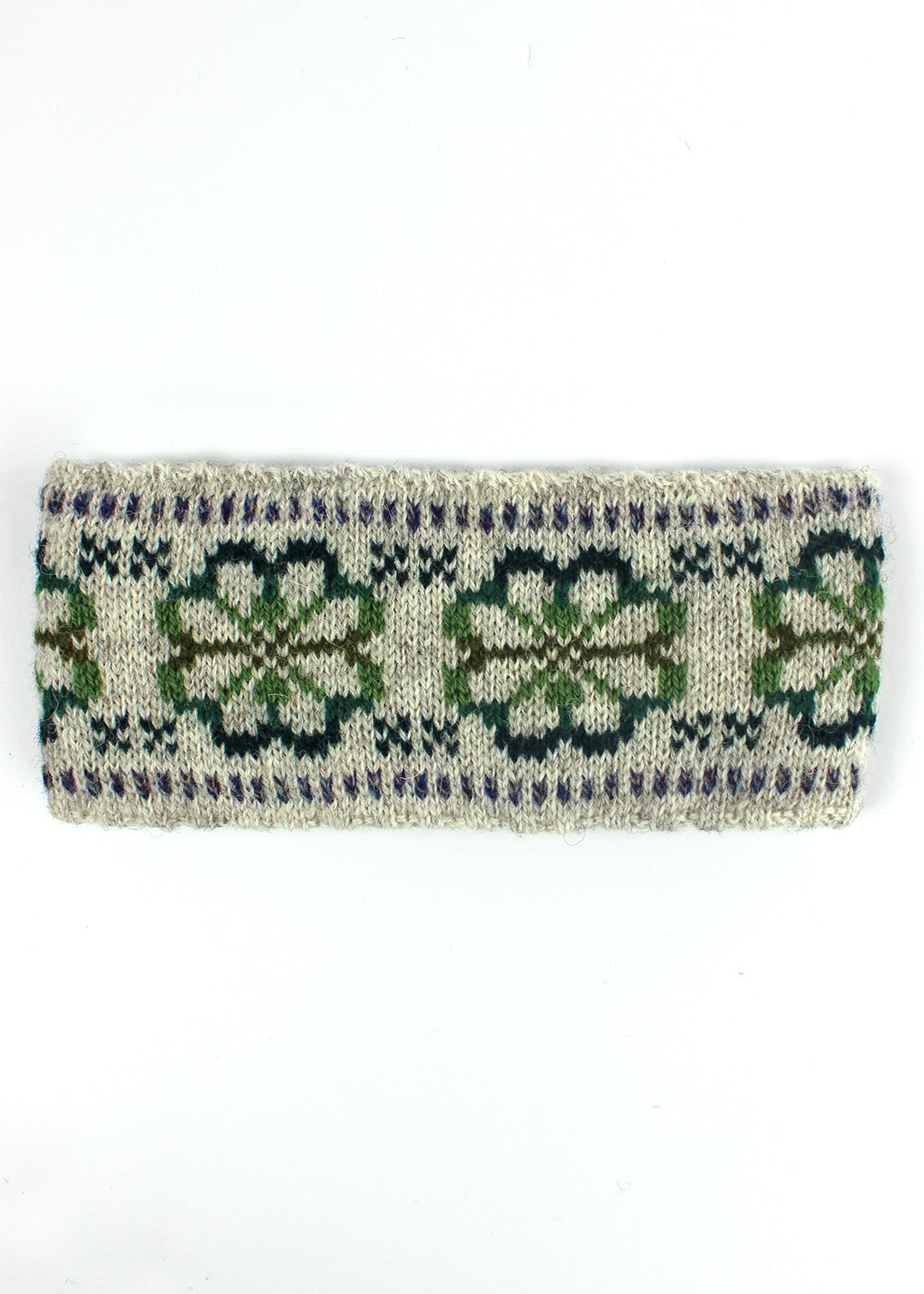 Shetland Fair Isle Knitted Headband Grey