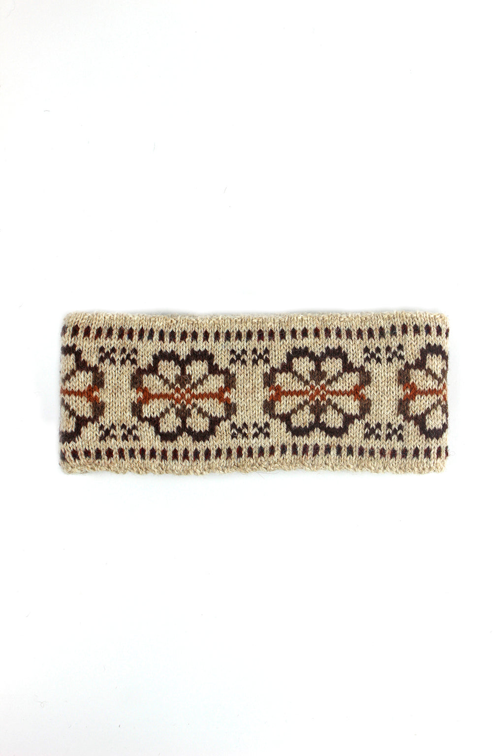 Shetland Fair Isle Knitted Headband Oatmeal