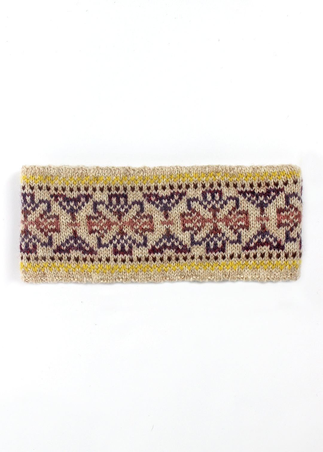 Shetland Fair Isle Knitted Headband Oatmeal