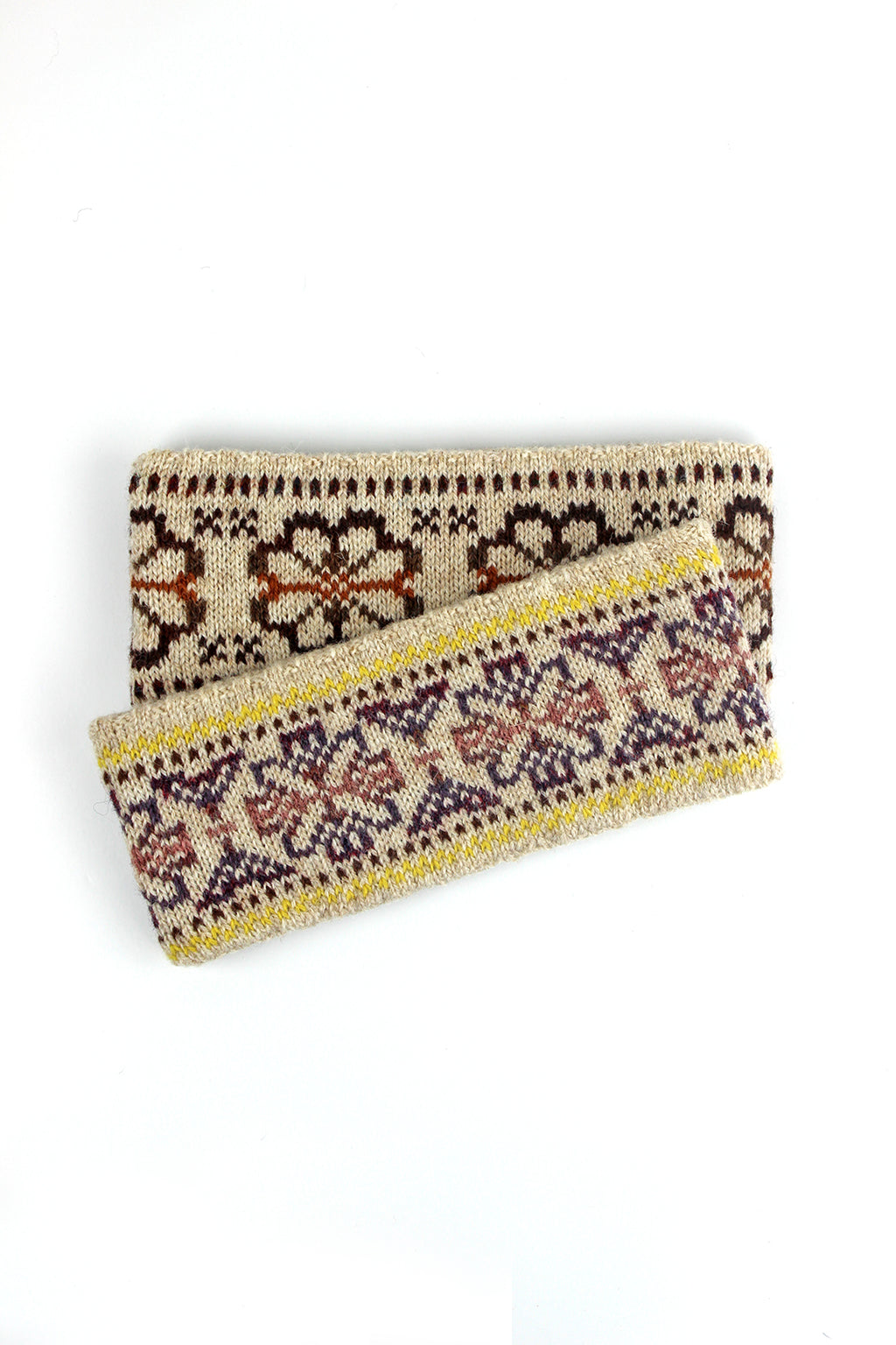 Shetland Fair Isle Knitted Headband Oatmeal
