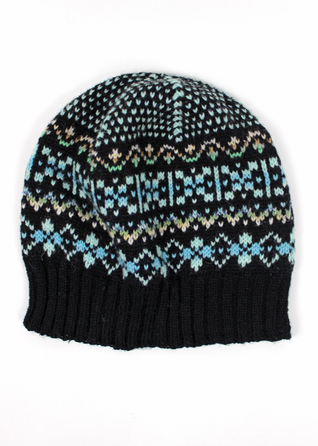Shetland Fair Isle Hat Black