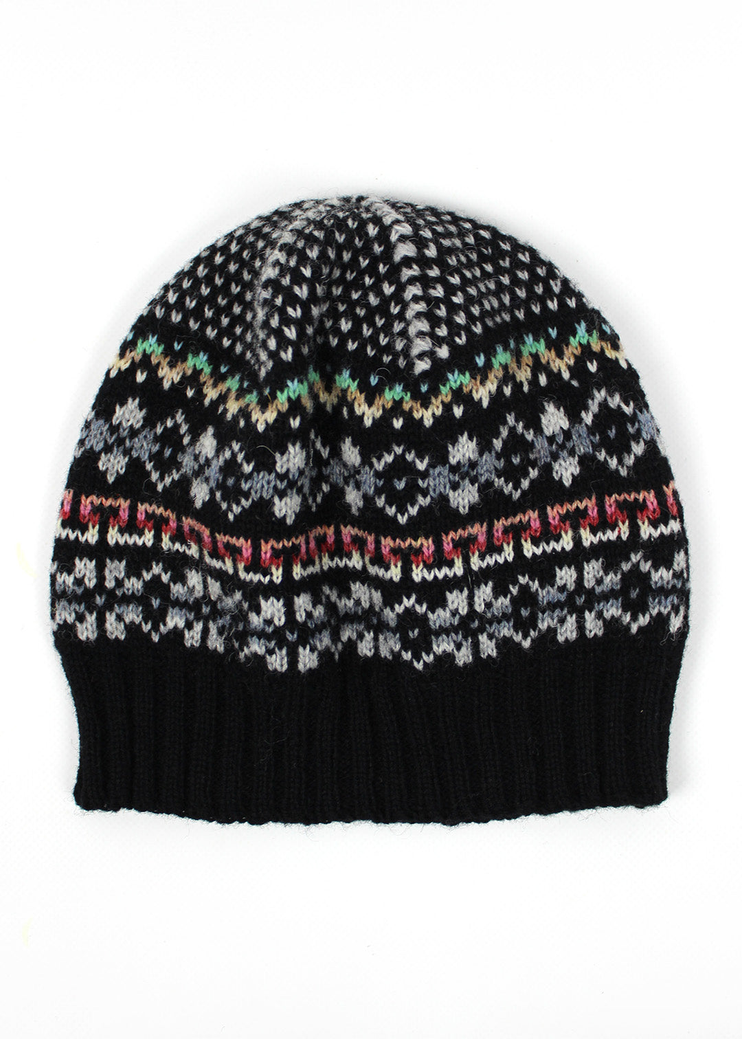 Shetland Fair Isle Hat Black