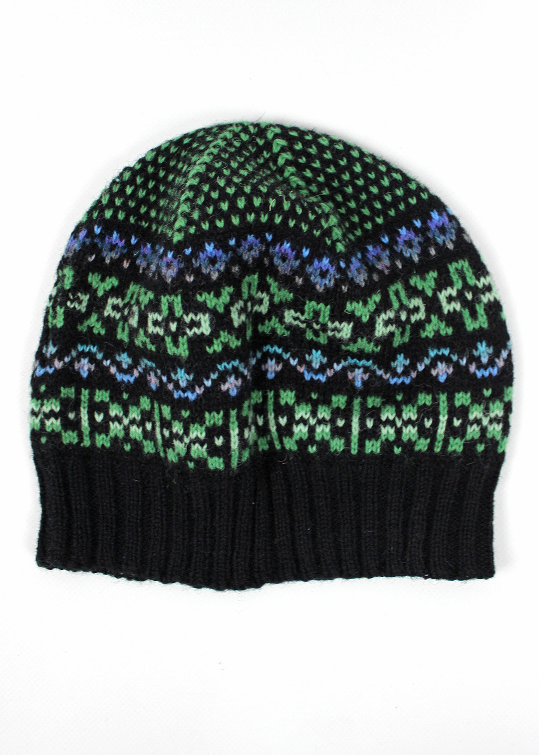 Shetland Fair Isle Hat Black