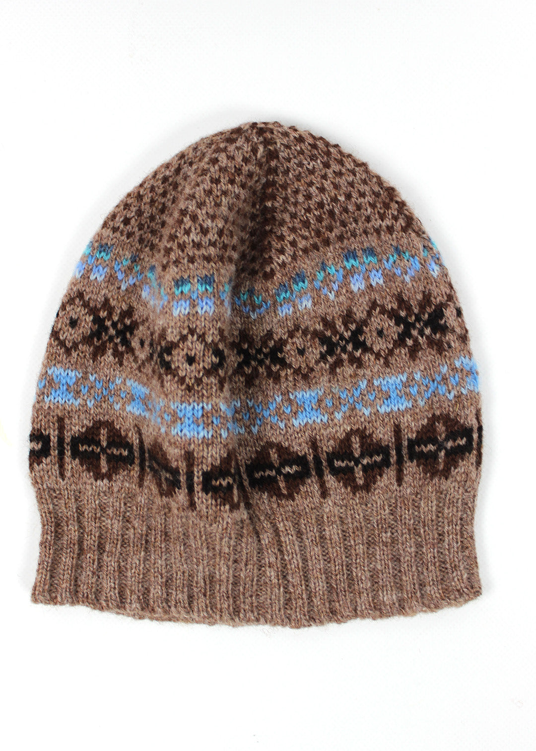 Shetland Fair Isle Hat Brown