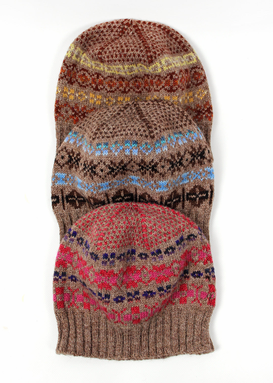 Shetland Fair Isle Hat Brown