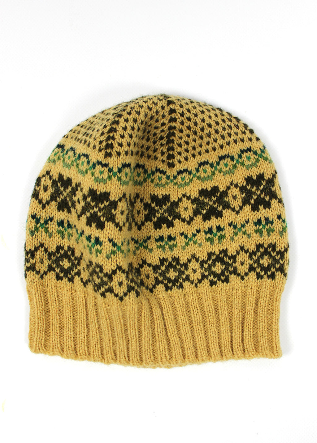 Shetland Fair Isle Hat Ochre
