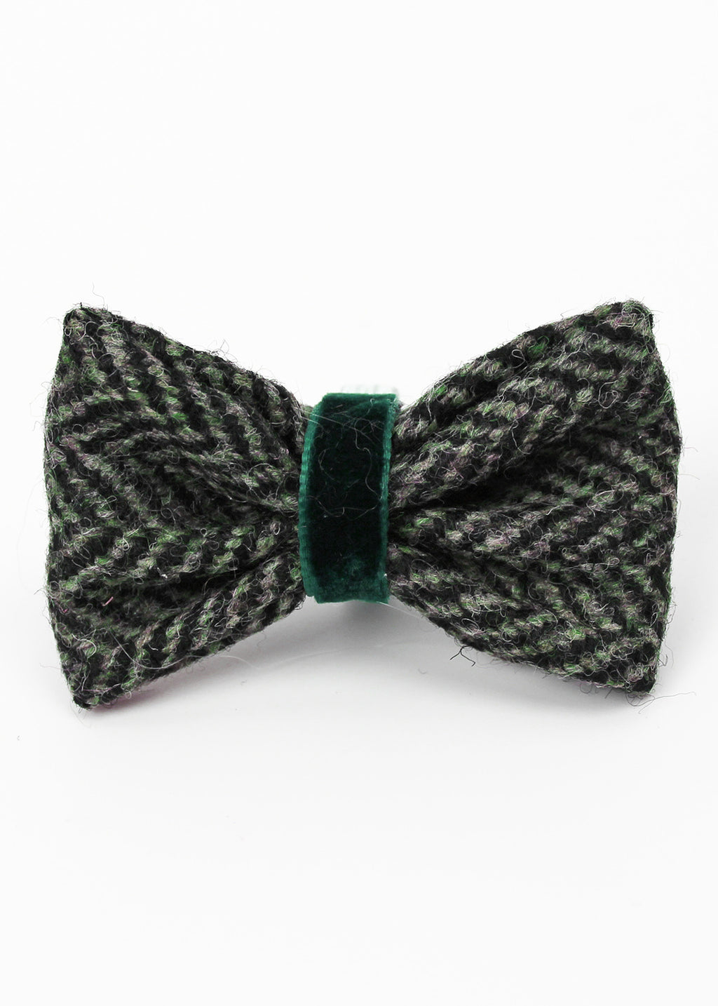 Dog Bow Tie Mint Herringbone