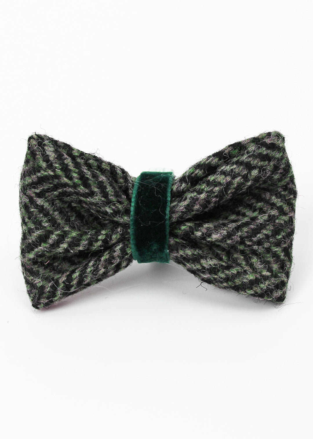 Dog Bow Tie Mint Herringbone