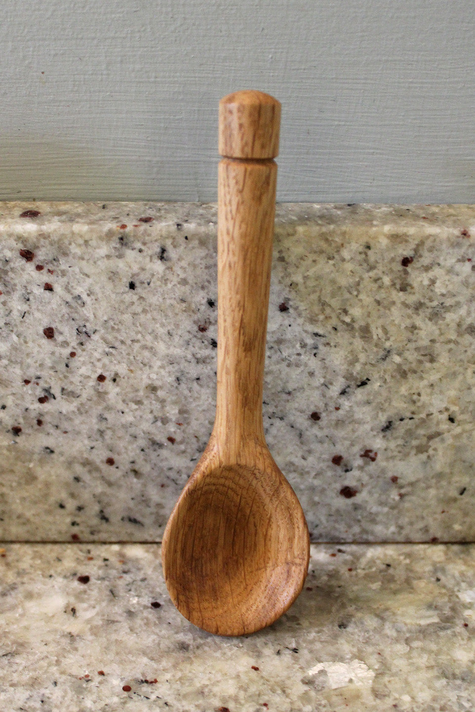  Spice spoon hand carved from Oak, in Fife. Scottish Textiles Showcase