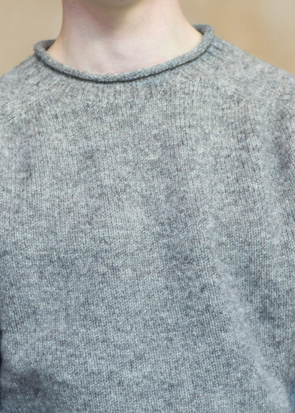 Shetland wool jumper in natural grey.