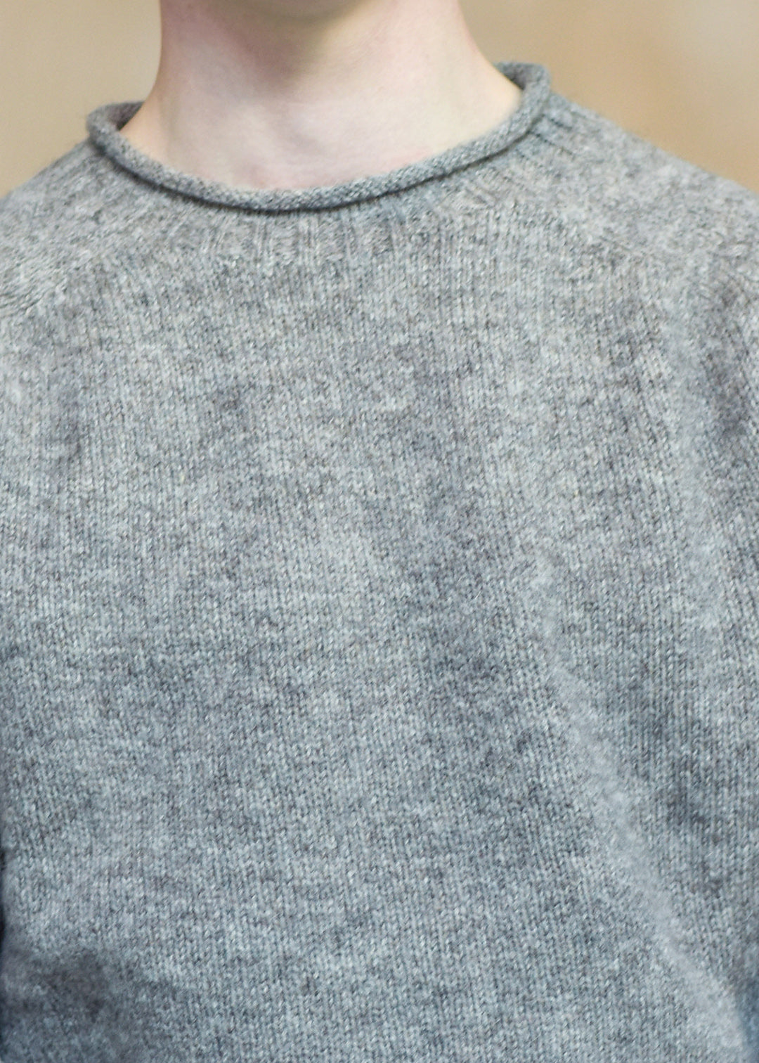 Shetland wool jumper in natural grey.