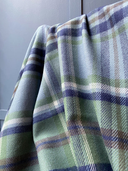 Araminta Campbell heritage tartan wool blanket in Beech Dappled Skies at Scottish Textiles Showcase