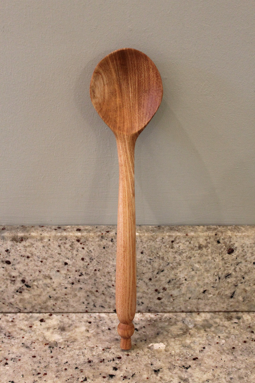 Porridge spoon in cherry. Scottish Textiles Showcase.