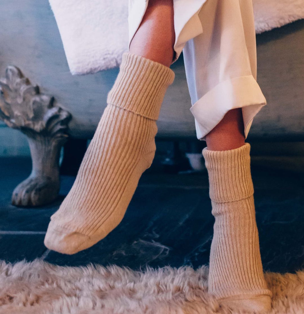 Cashmere Bed Socks Beige