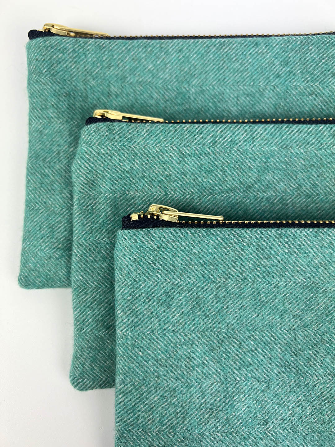 Scottish Tweed Jade coin purses handmade exclusively for the Scottish Textiles Showcase