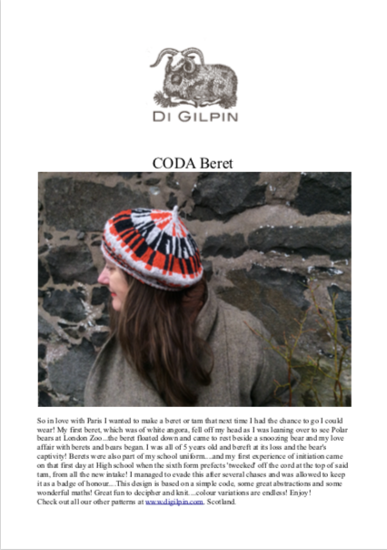 Coda beret knitting pattern