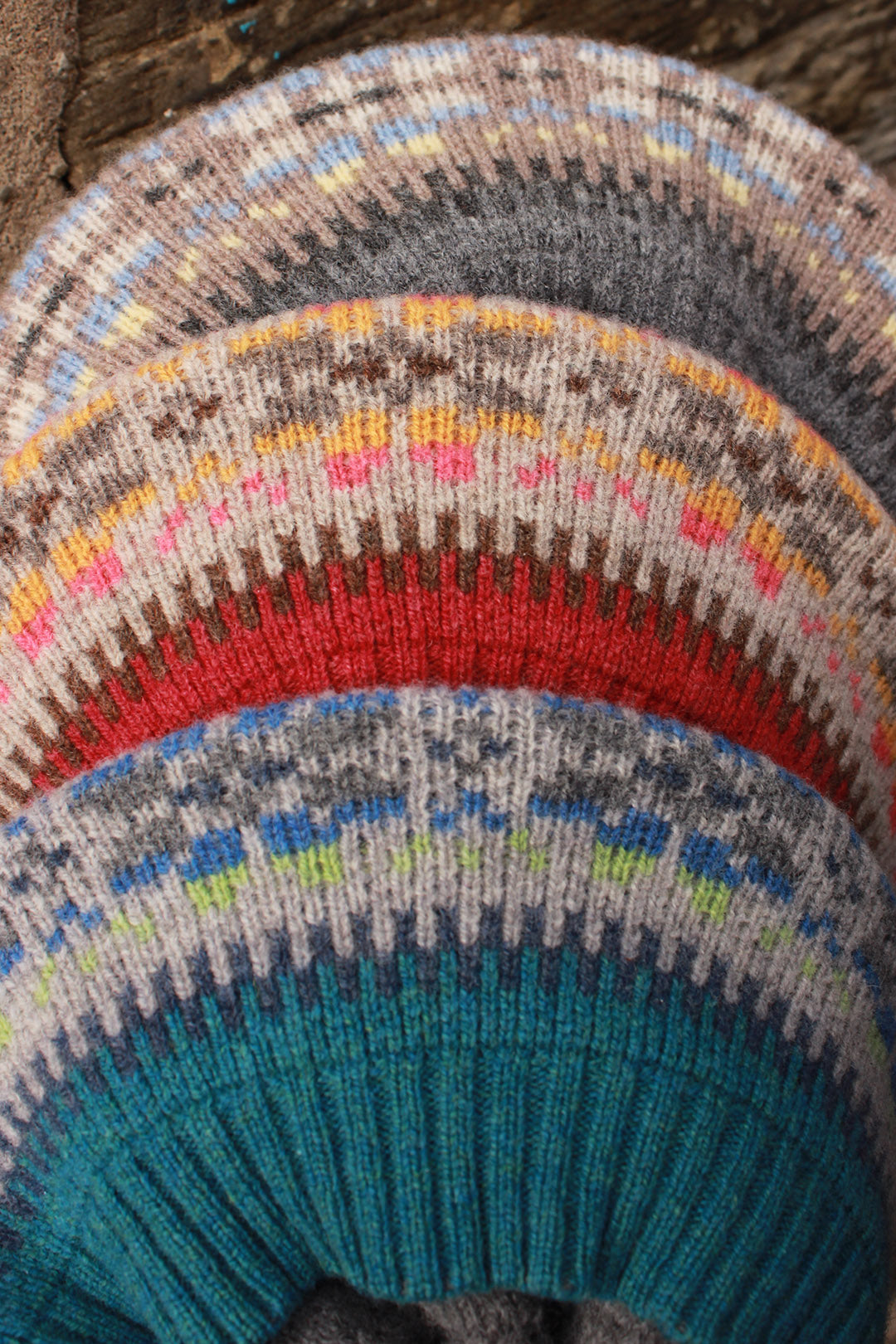 knitted Beret in Dewdrop colours, Knitted in Scotland