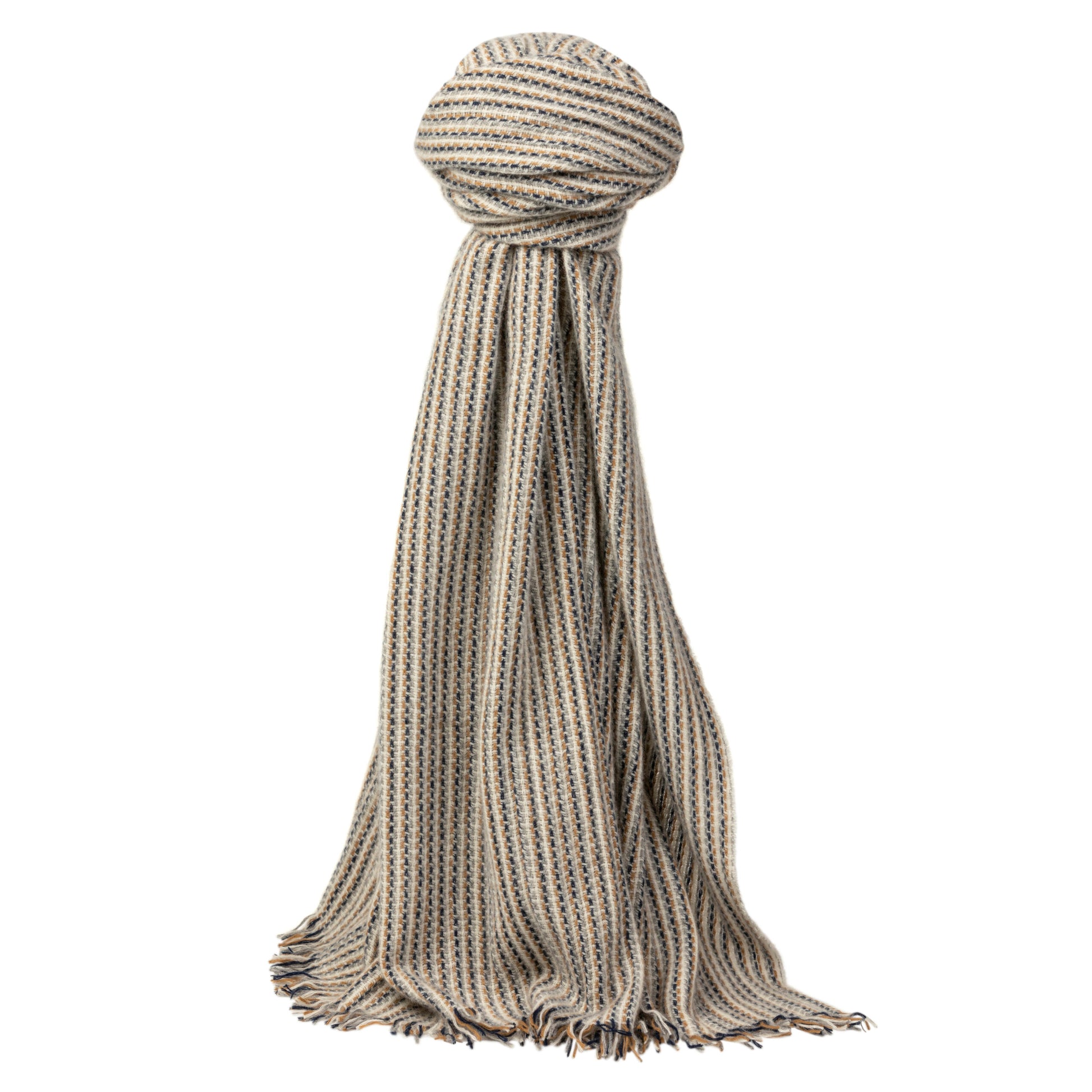 100% Cashmere Scarf in barley colourway. Scottish Textiles Showcase