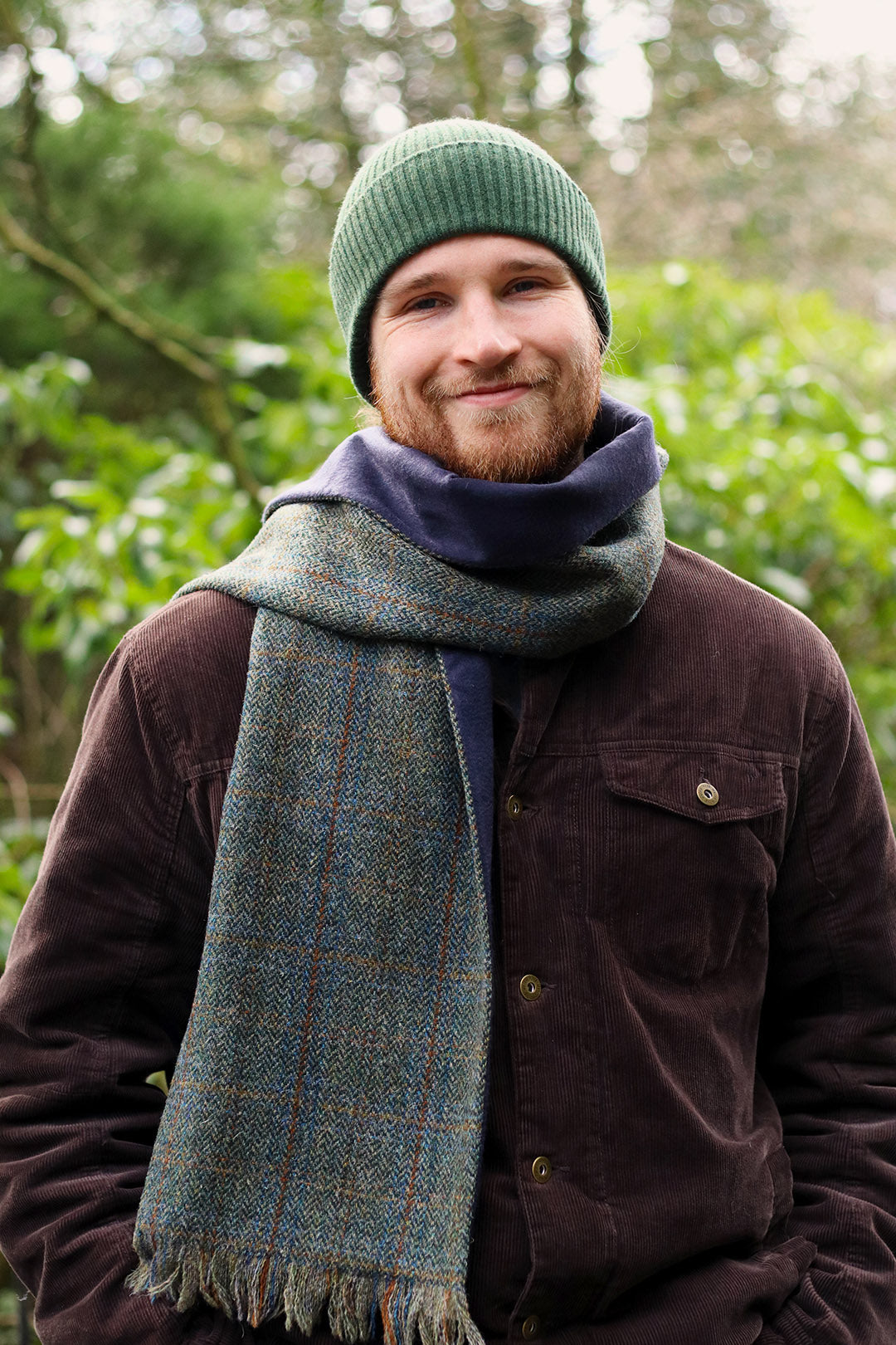 Harris Tweed Scarf Arran Navy