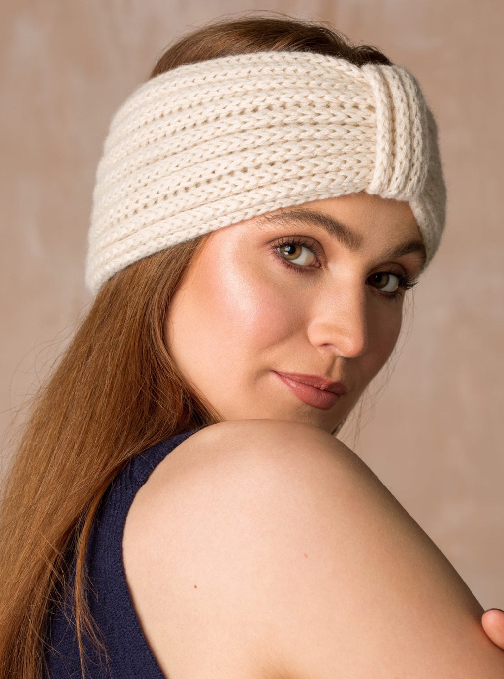 Cashmere ivory headband in the shade ivory