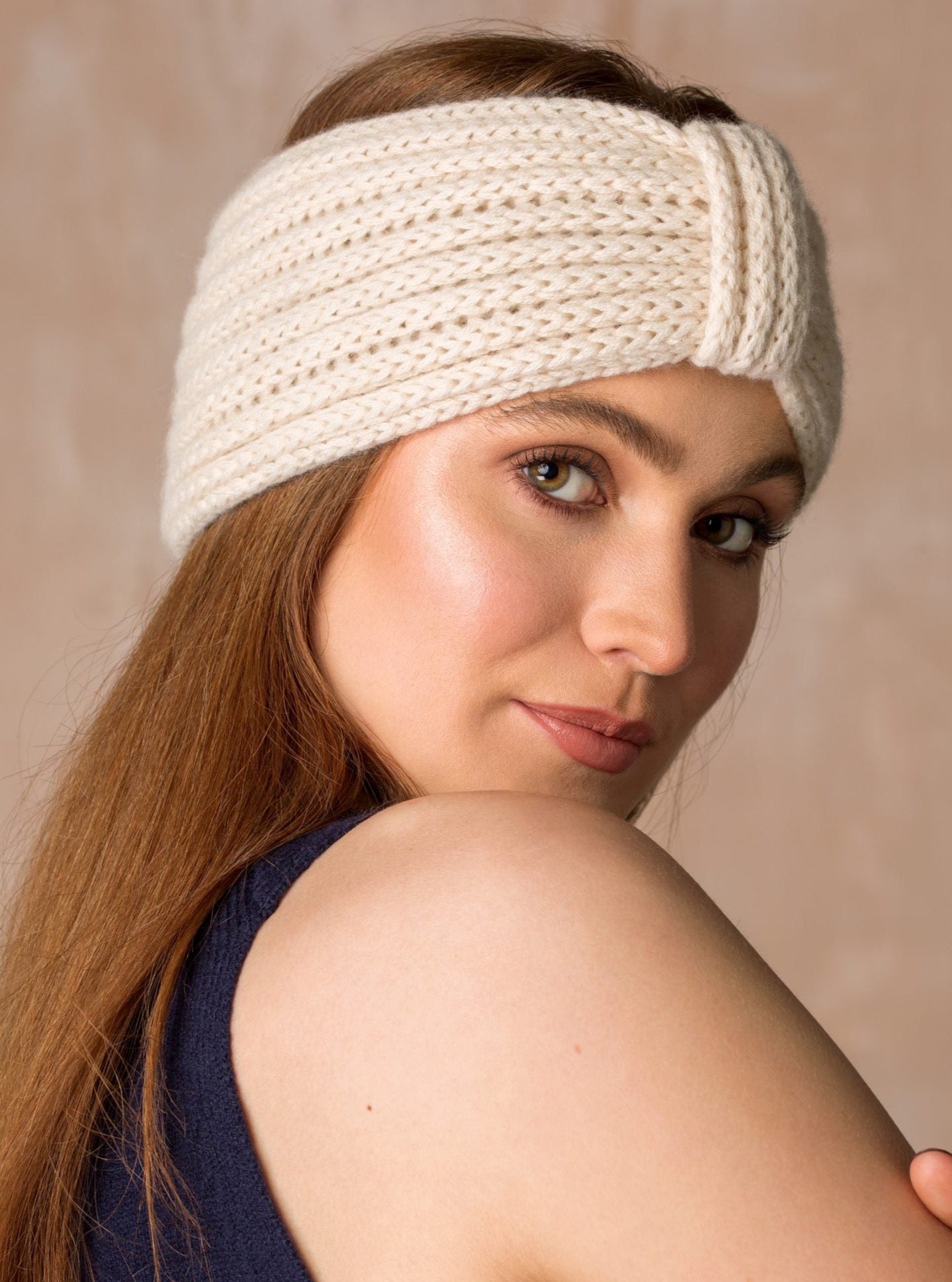 Cashmere ivory headband in the shade ivory