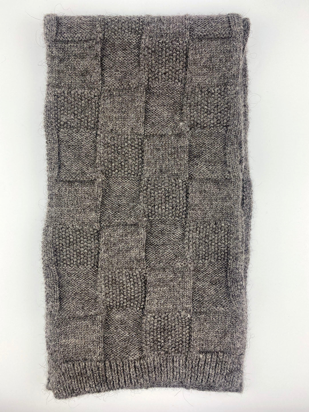 British wool Dentdale grey scarf knitted in Ayrshire