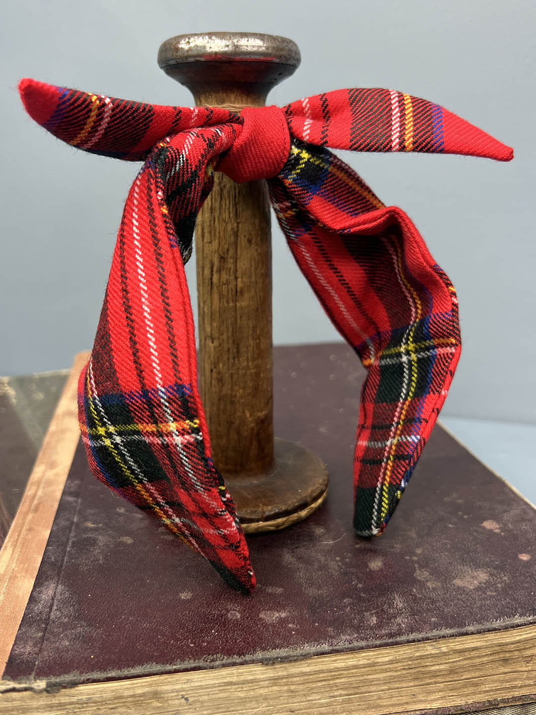Headband made with the Royal Stewart tartan with bow detail